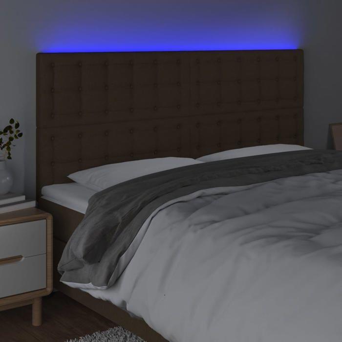 VidaXL LED Headboard Bedroom Furniture Double Bed Accessory Head of Bed Frame Interior Dark Brown 3122867