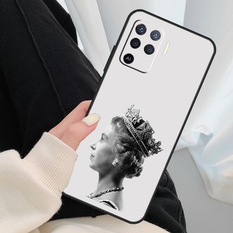 Англия Королева Елизавета II Чехол Для Oppo A17 A57 A77 A40 A78 A54 A74 A94 A76 A16 A96 A18 A60 A80 A38 A58 A98 A15 A5 Pro OPPO A17