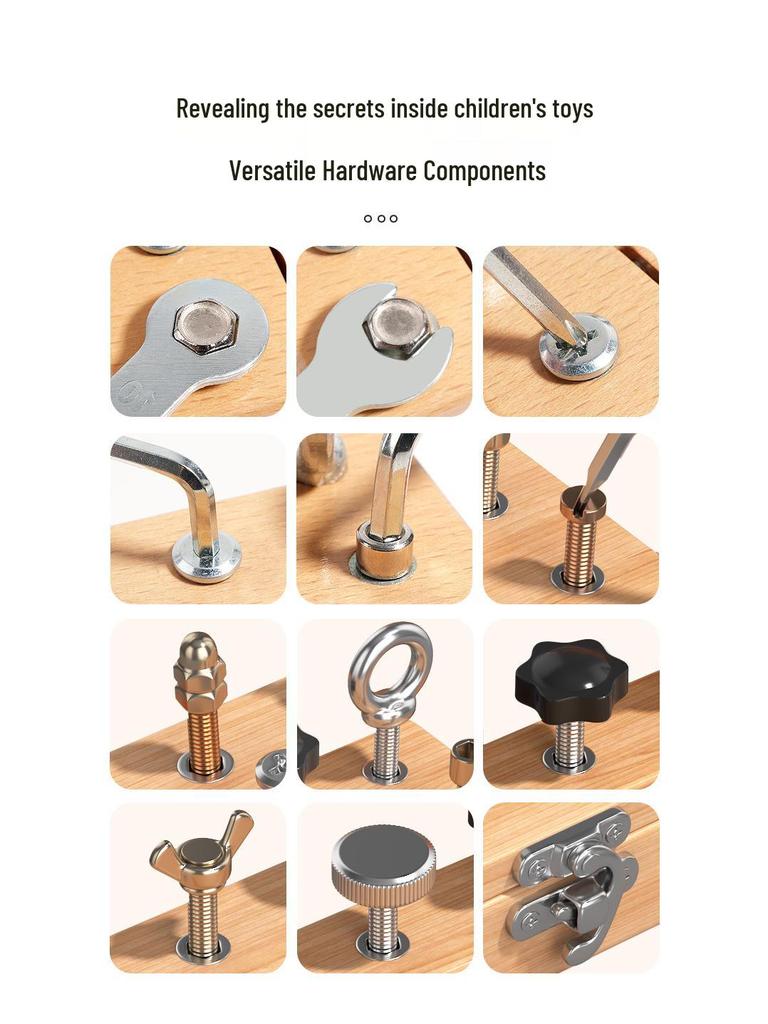 Children's Wooden Montessori Screw & Nut Toolbox Educational Toy