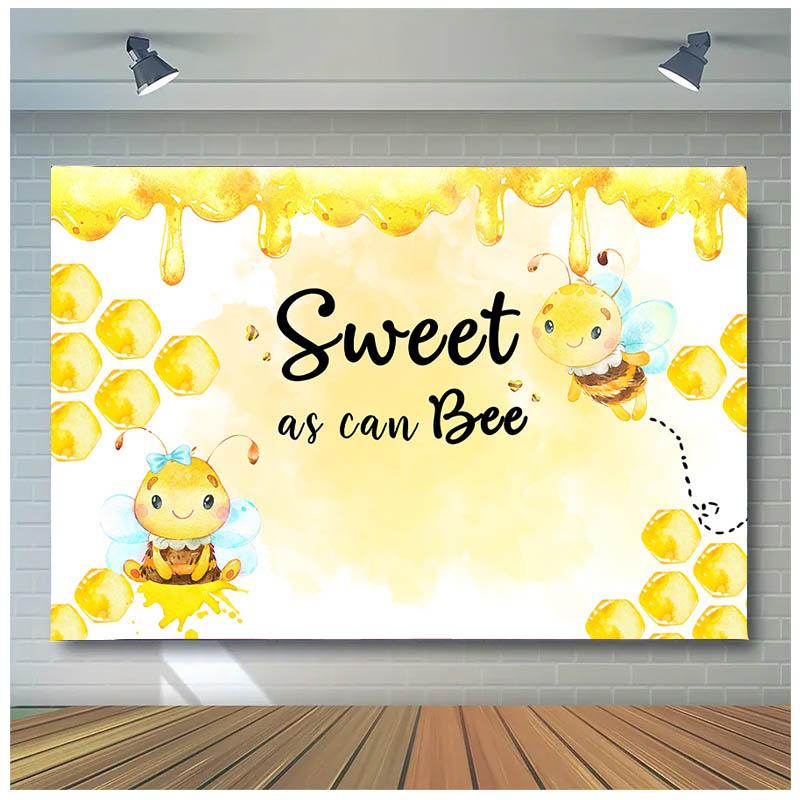 Sweet Bee Background Photography Yellow Honey Newborn Baby Shower Boy Girl Birthday Backdrop Cloth Party Decor Kid Photo Studio Cotton-150x100cm