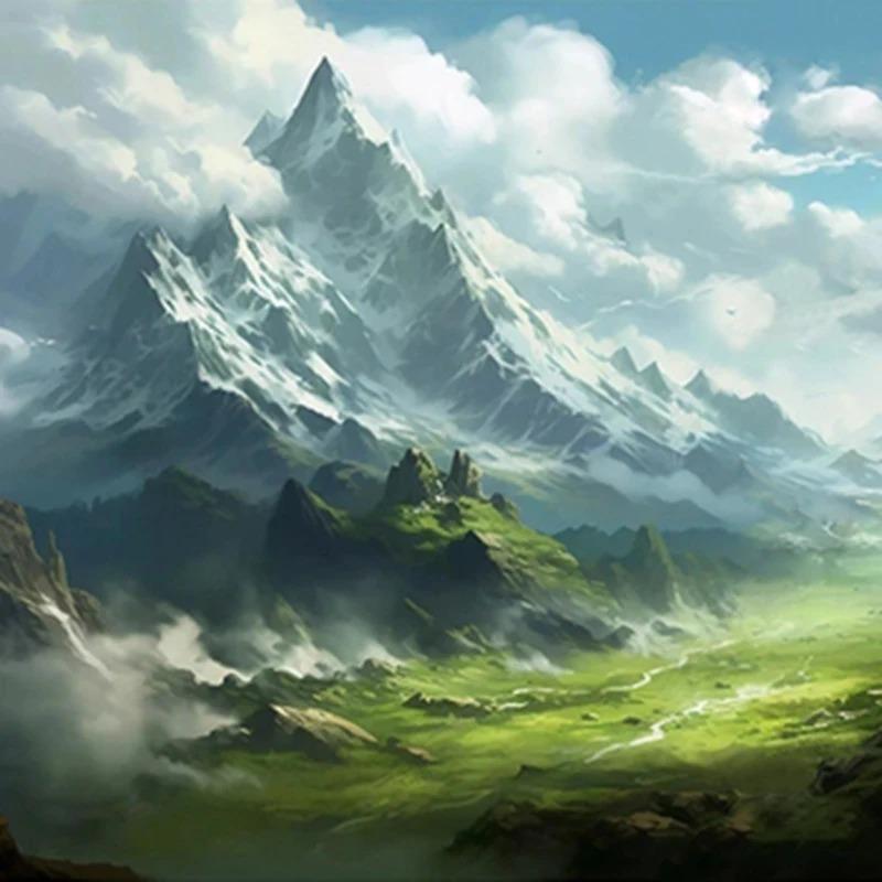 Nature Landscape Photo Mural Blue Sky Mountain Wallpaper 3d Creative Backdrop Wall Mural Decor