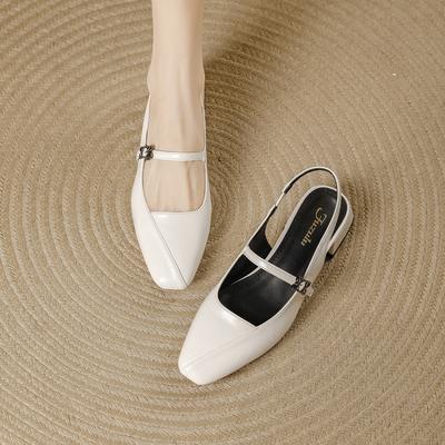 Square Head Shallow Mouth Bag Head Sandals Women's Versatile Summer 2025 New Fashionable and Elegant Thick Heel Not Tired Feet High Heels