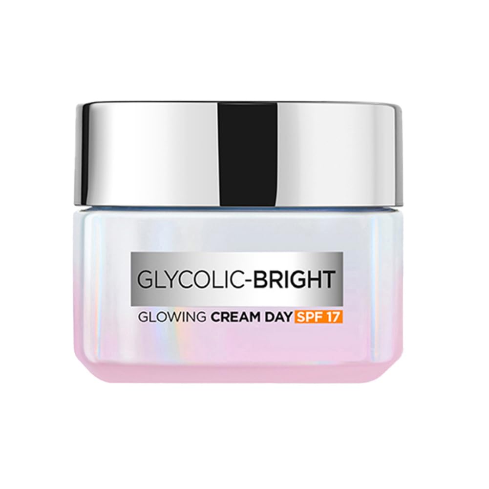 L Oreal Paris Glycolic Bright Glowing Day Cream, Overnight Brightening Cream, Glycolic Acid in Gel-Like Cream Texture, 15ml