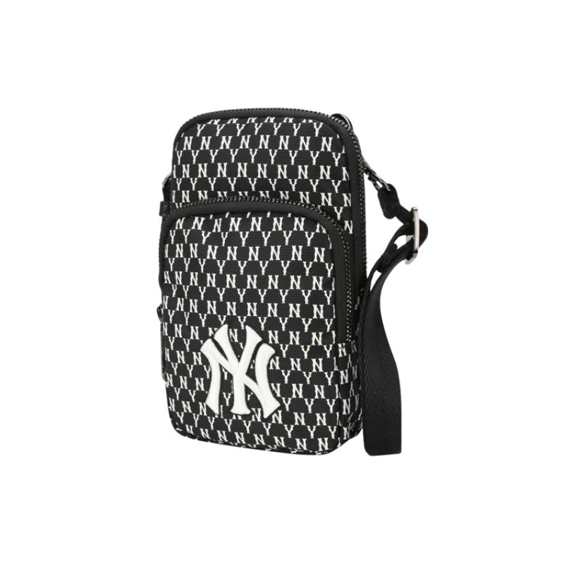 MLB Nylon Fabric Cell Phone Pouch, Shoulder Bag, Crossbody Bag Mini Unisex Black Casual 32BGDK011-50L