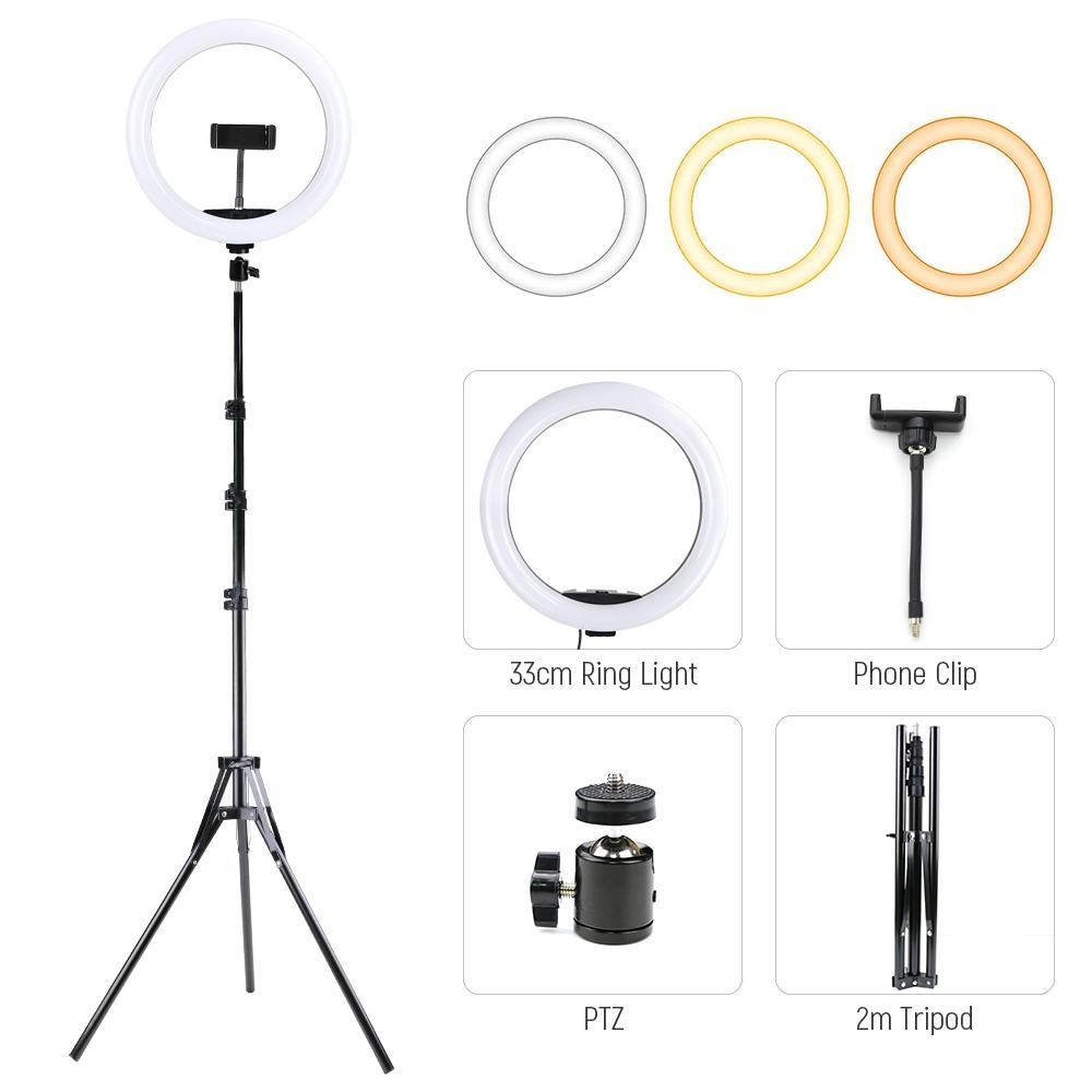 12inch RGB Led Ring Light With 0.5/1.6 Tripod Colorful 33/26cm Photographic Selfie Lighting For Youtube Live With Remote Control
