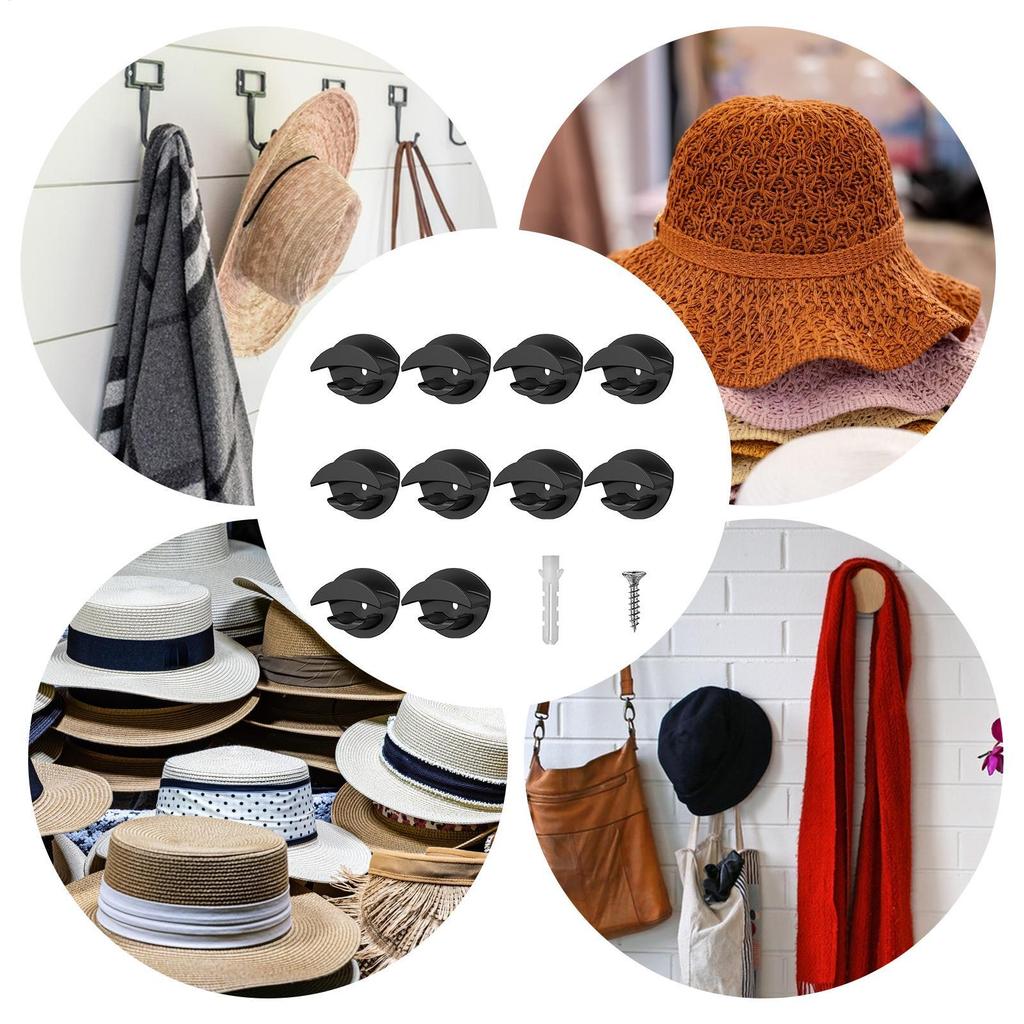 Adhesive Hat Hooks For Wall 10 Pieces Household Hat Hanger No Punching Adhesive Hooks For Bathroom Shower Kitchen Bedroom