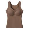 Women's Seamless Warm Vest with Chest Pads, Bra-Free, Silk-Thickened, German Velvet Innerwear for Autumn and Winter.