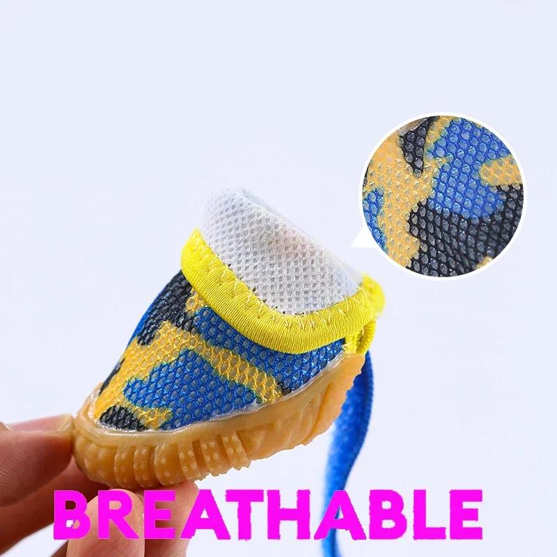 Breathable Summer Dog & Kitten Shoes Small Puppy Booties, Anti-Slip Paw Protector Outdoor Net Footwear Essential Pet Accessories