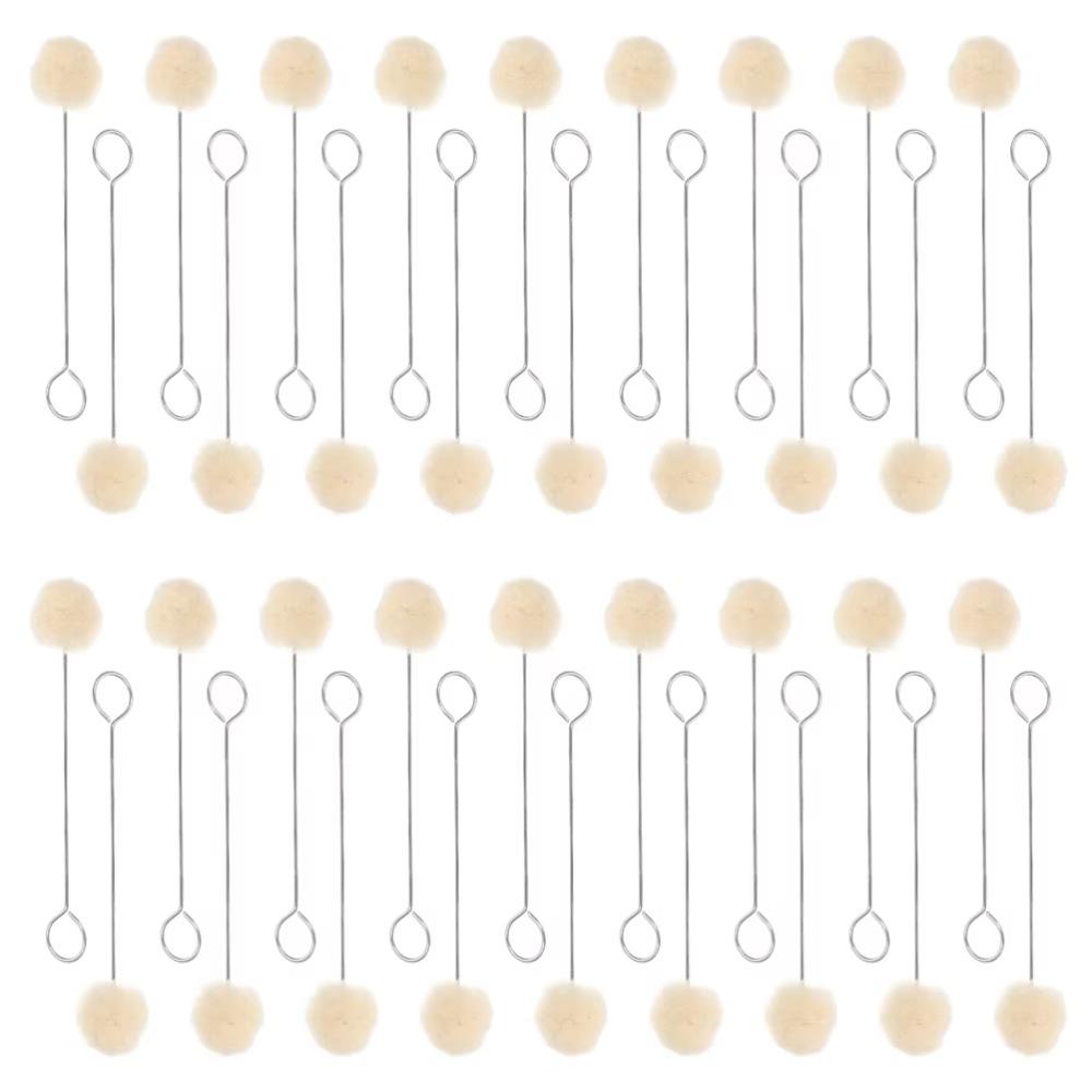 100Pcs DIY Craft Leather Wool Balls Painting Brush Leather Dyeing Applicator  Bowling Shoe Brush