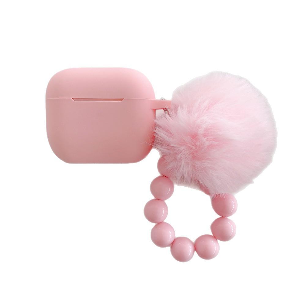 Solid color hairball bead chain for AirPods pro1 generation protective cover 1 generation pro1 generation apple bluetooth headset case