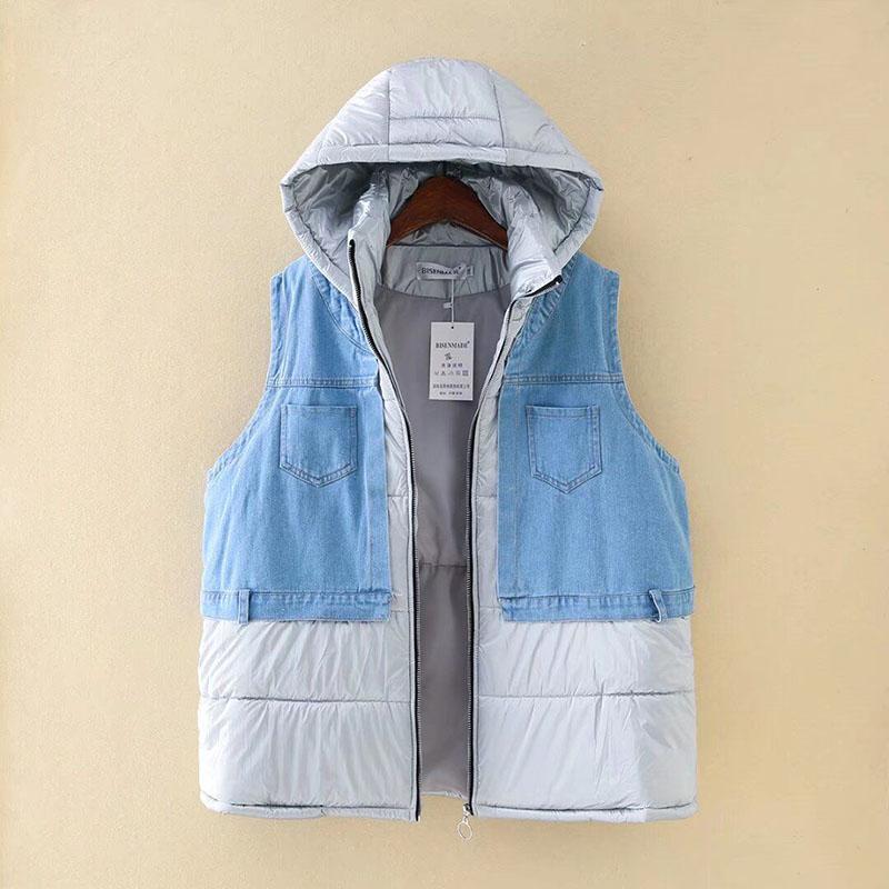 

Жилет женский зимний хлопковый без рукавов топы с подкладкой большого размера жилет оверсайз утолщенный пуховый повседневный на молнии XXXXXL