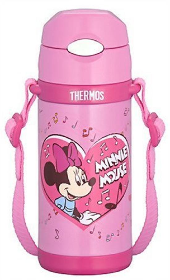 THERMOS Vacuum Insulated Straw Bottle Disney Minnie Pink P 0.37L FEQ-401DS розовый