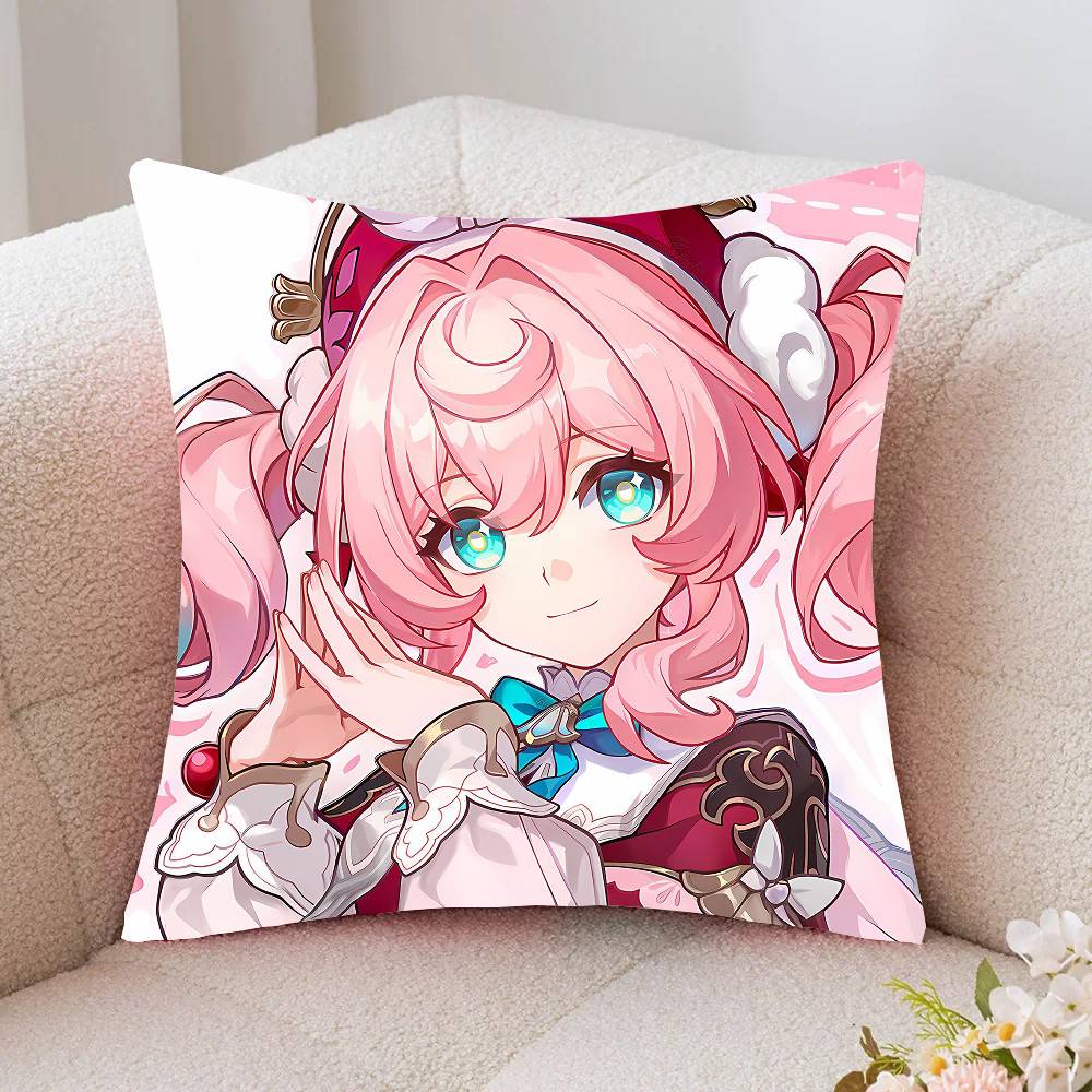 Hyacine Animated Game Honkai Star Rail Pillow Case Fashion Square Pillowcase Bedroom Sofa Room Ins Decoration Leisure