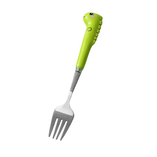 

Устойчивый к царапинам, нержавеющий детский столовый прибор из нержавеющей стали, мультяшный динозавр, детская вилка, ложка Fork светло-зеленый
