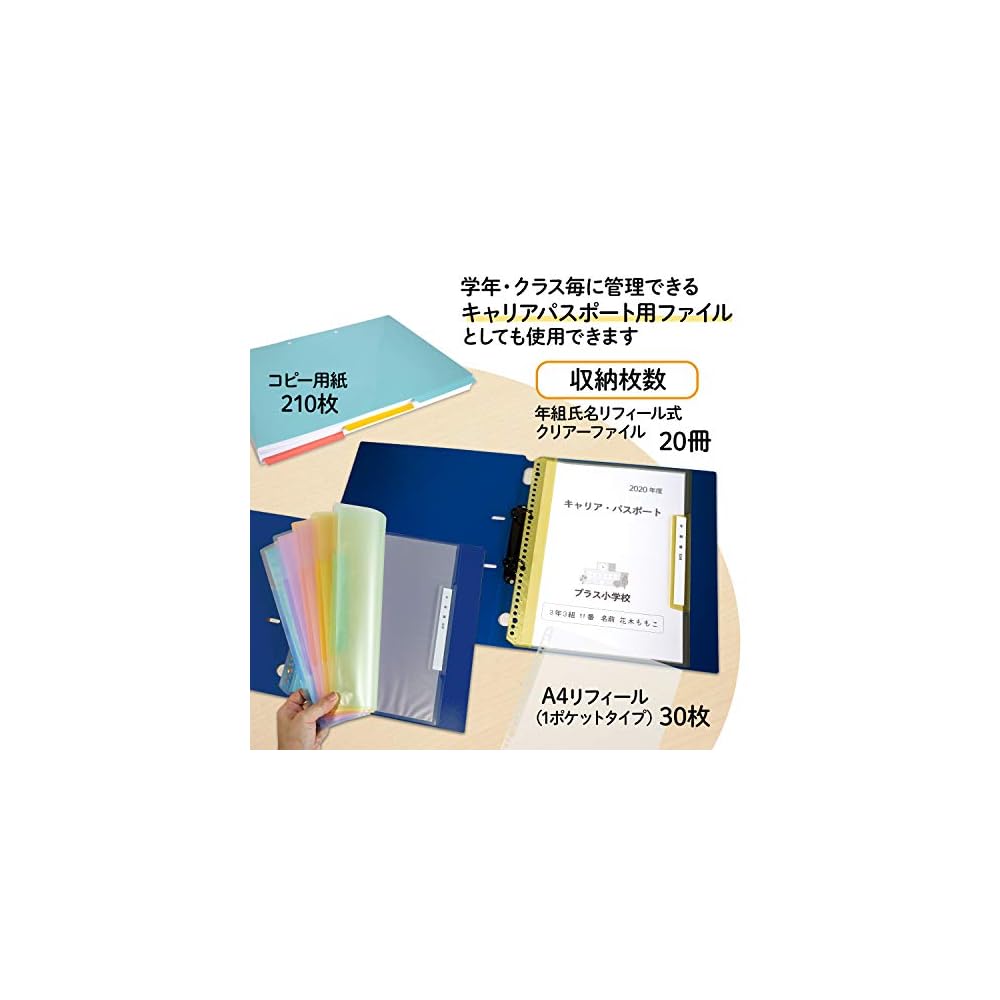 Plus 2-ring binder, wide cover, A4 size, blue, FL-201RF, 84-831 x 5