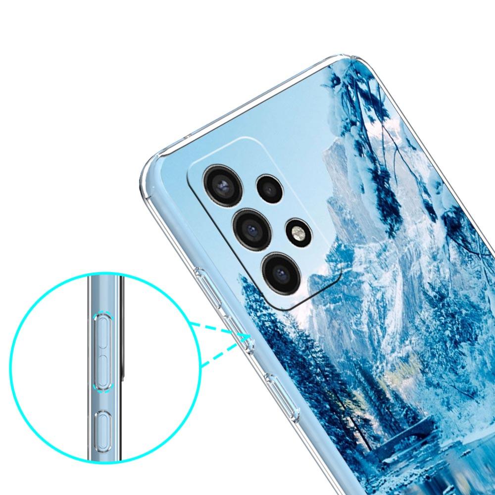Clear Phone Case for Samsung Galaxy A13 A51 A71 A21S A12 A11 A31 A52 A41 A23 A53 A73 A32 5G A03S Cover Snowy Mountain Christmas