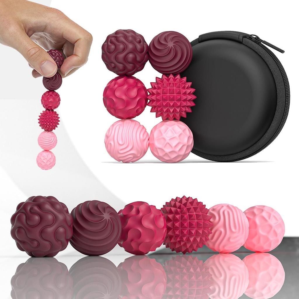 6/12pcs Magnetic Sensory Fidget Ball Toy, Attracting Stress Ball with Silicone Shell for Adults and Teens, Peace of Hands