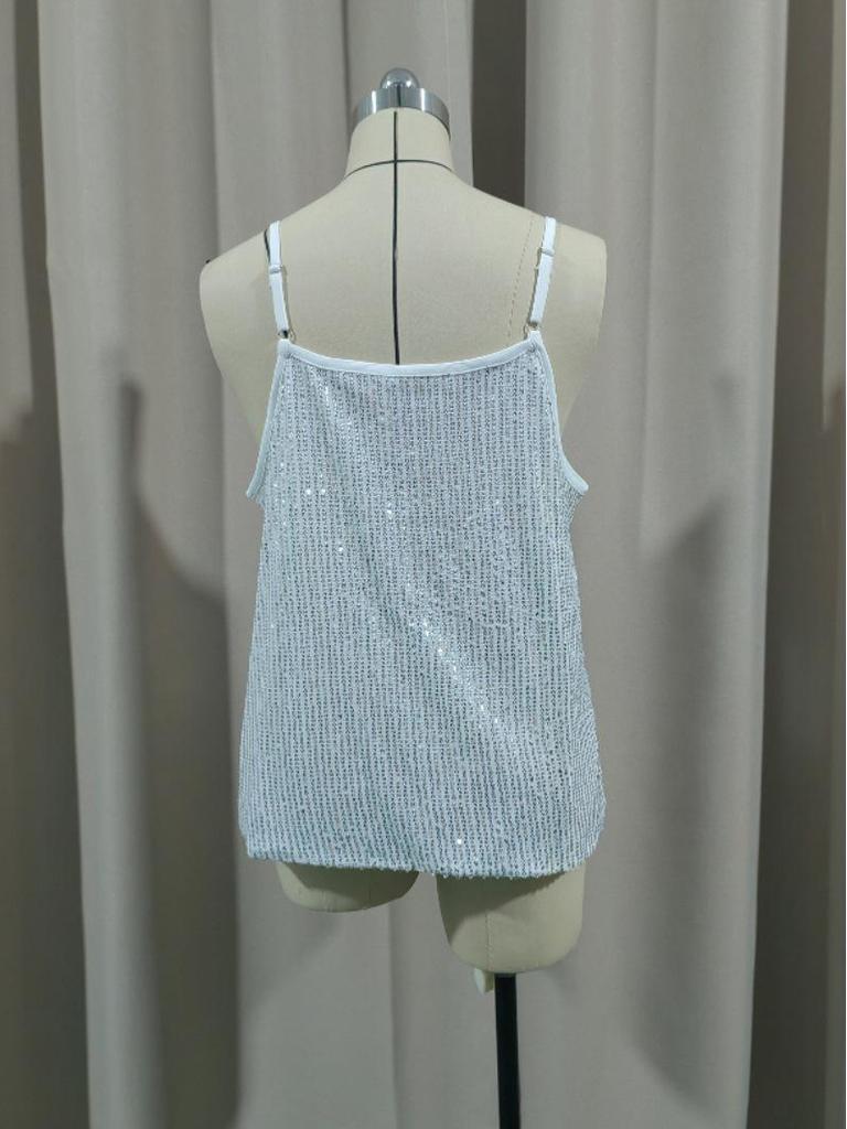 European and American Sequin Suspender Vest - Women's Sexy Base Layer for Banquet and Annual Events
