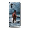 Animal Horse Phone Case For Xiaomi Mi 15 14 Pro 13 12 11 Lite 5G 10T 11T 12T 13T 14T Poco X6 X5 X4 X3 NFC F3 F4 GT Black Cover