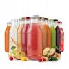 10x KUBUŚ Juice Bottles 500ml Glass Juice Bottle + Lids Ø43 0.5l