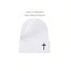 1pc Winter Knitted Cap Soft Warm Ski Hat Unisex Autumn Winter Warm Casual Hats Crochet Embroidery Cap
