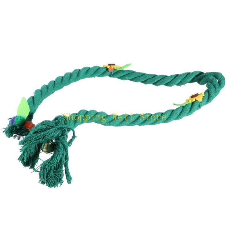 KX4B Bird Rope Swing Toy Cage Hanging Chewing Perch Toy Bird Grinding Standing Toy