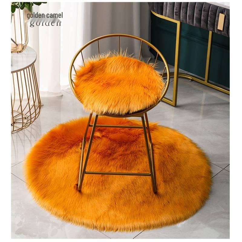 Nordic Plush Round Rug for Bedroom, Chair, and Vanity