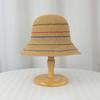 Hollow Out Sunshade Basin Cap Breathable Colorful Striped Fisherman Hat Knitted Bucket Hat  Travel