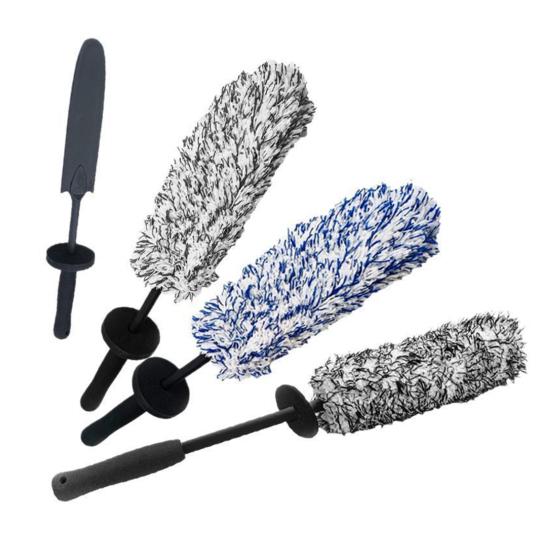 Flexible Flat Bristle Wheel Brush Long Handle Microfiber Wheel Brush Car
