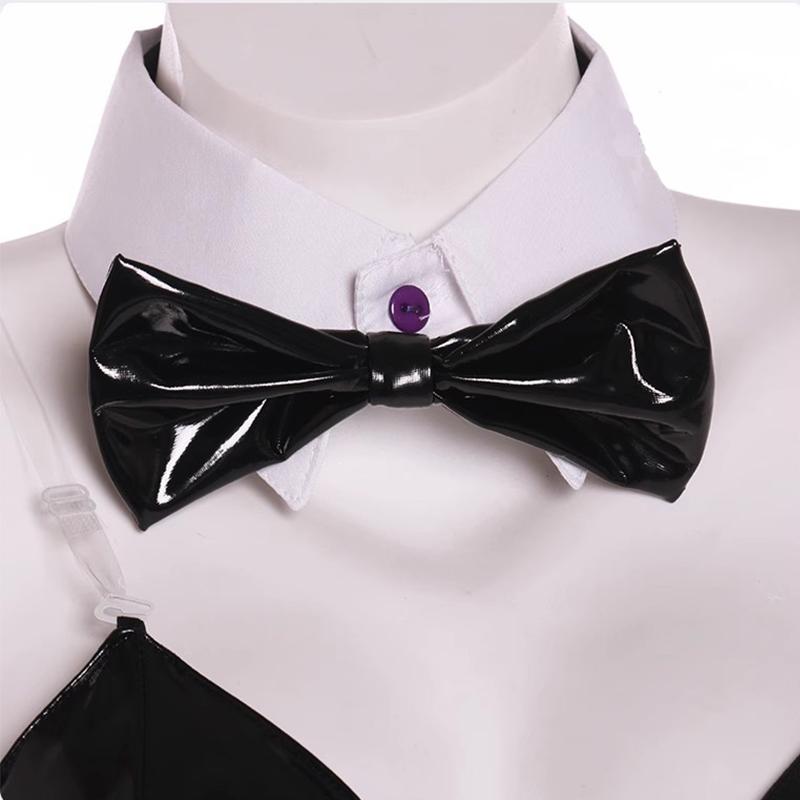 Game Red Black Bunny Suit Women Elastic Leather Fabric Sexy Cosplay Suit Halloween Christmas Jumpsuits