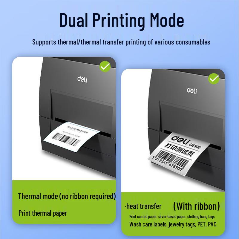 Deli GE500 Label Printer CN plug (adapter included)