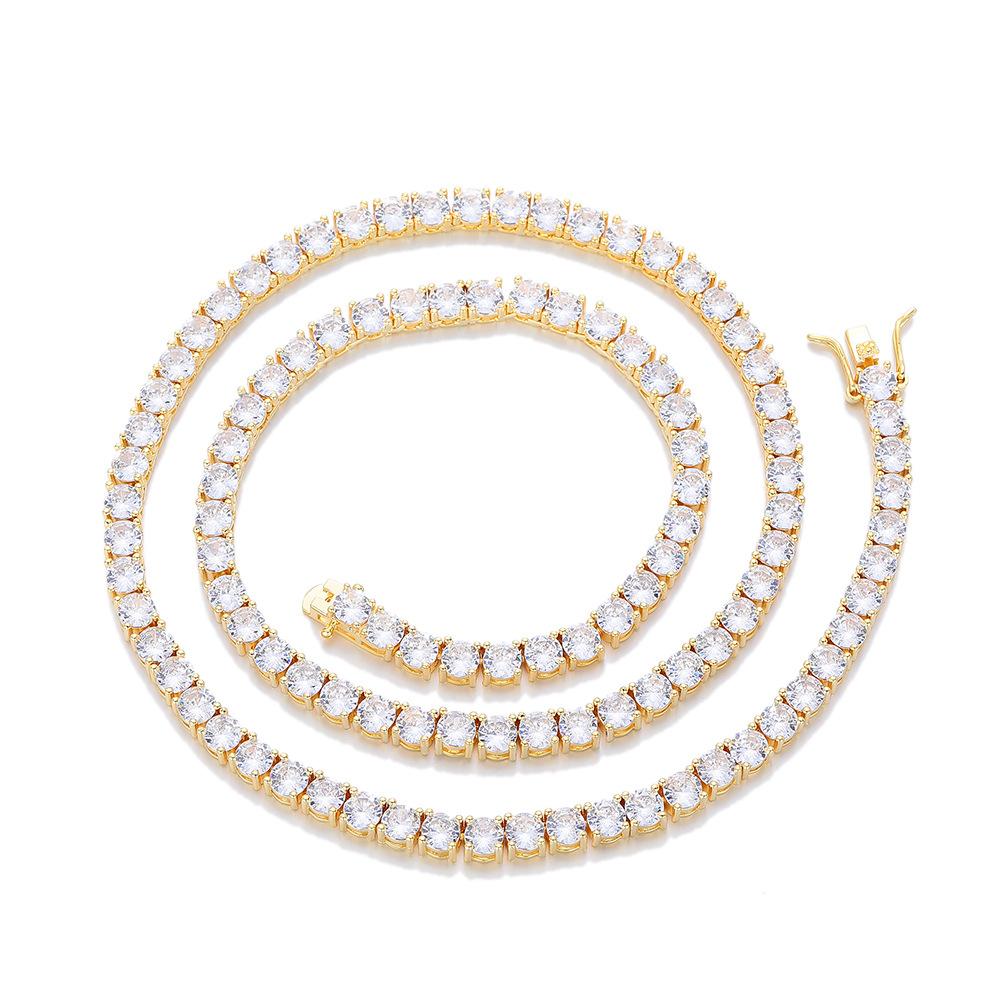 Certifikovaný moissanitový tenisový náhrdelník 3/4/5/6 mm Pevné stříbro 925 Diamantové tenisové náhrdelníky pro ženy Muže GRA