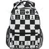 Schwarz Weiß Schachbrett Rucksack Kariert Schultasche Tagesrucksack Reise Wandern Camping Schule Laptoptasche