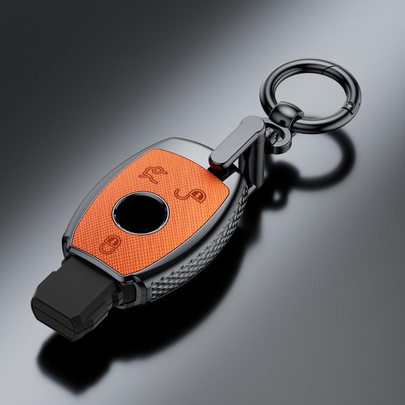 

Plastic Car Key Case Remote Cover Shell Holder Keyring For Mercedes Benz A B C E S Class S400L CLA CLS GLC GLE GLS EQE EQS GLA Style A Orange