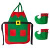 Gift Funny Christmas Apron Set Stain-proof Protective Kitchen Cooking Apron Unisex Cute Christmas Cosplay Costume Cosplay Party