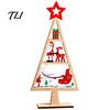 Desktop Christmas Ornament Wooden Tabletop Tree Decor, Hollow Xmas Ornament, Farmhouse Centerpiece for Holiday Party Home Decoration, Gift Handmade