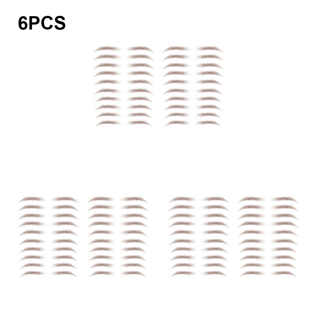 6 Pieces Girls Eyebrow Tattoos Stickers Realistic Waterproof Makeup Sticker Girl Cosmetic False Eyebrows Skin Making Up Patch