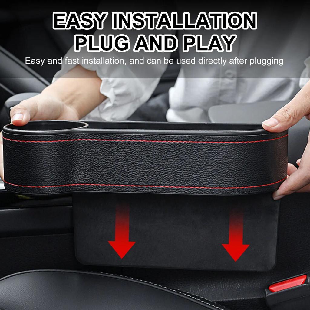 Car Storage Tools Black Auto Car Seat Gap Catcher Filler Storage Box Pocket Organizer  SUV Pocket Stowing Tidying Drink