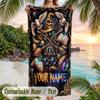 Fantasy Magic Theme Beach Towel Personalized Custom Name & Text Soft Quick Dry Beach Towel for Swimming Travel