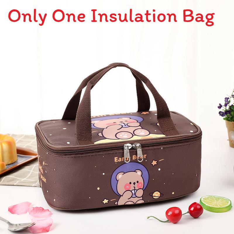 Cartoon Insulated Lunch Bag With Aluminum Foil For Students And Kids