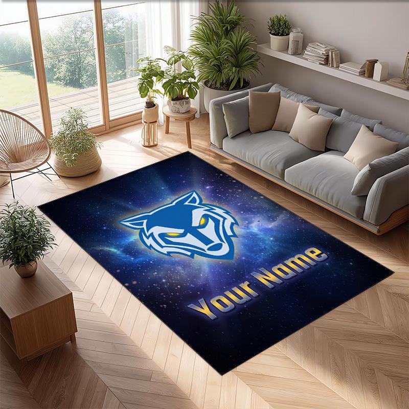 Warrington Wolves FC Printed Crystal Velvet Rug Non‑Slip Crystal Velvet Carpet For Sofa Bedroom Indoor Home Decoration