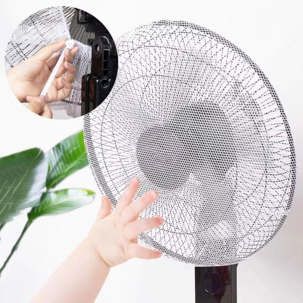 5Pcs Round Shape Fan Dust Cover Oxford Cloth Mesh Fan Cover Dust-Proof Fan Safety Cover Summer