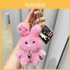 Pearl With Rabbit Necklace Plush Keychain Toy Pendant Cartoon Doll Kids Gift