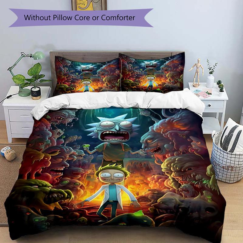 3pcs Rick and Morty Cover Set,Soft Comfortable Duvet Cover,Guest Room (1*Duvet Cover + 2*Pillowcases, Without Core) Yy251024188