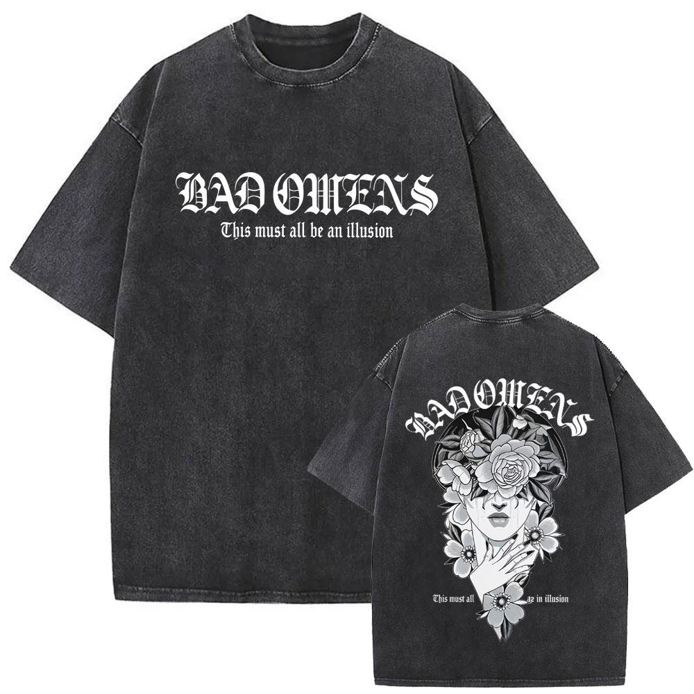 Washed Vintage Bad Omens Do You Feel Love Tour  T Shirt Fans Gift Men Clothing Retro Rock Gothic Metal Oversized Tshirts