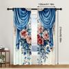 2Pc Flower Print Curtains Decorative Window Drapes Window Treatments For Bedroom Living Room Home Decoration Room Decoration_ai1