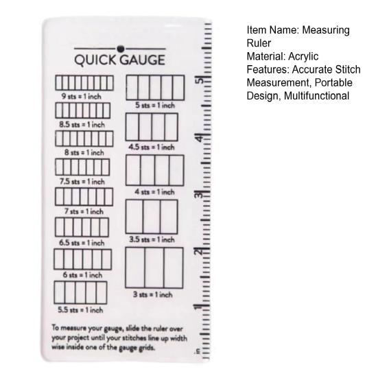 Quick Knitted Measuring Ruler Double-Sided Scale Stitch Calculator Needle Gauges Knitting Tool Measurement Accuracy Gauge