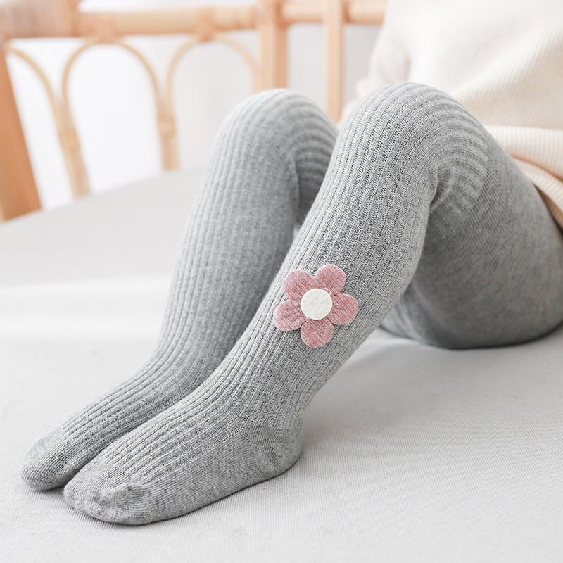 Infant Girls' White Footed Tights with Bow, Spring/Autumn Leggings Bodysuit