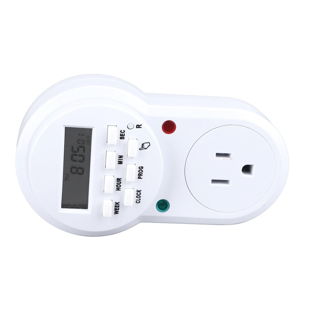 Timer Outlet 7 Day Programmable Digital Timer Plug in Light Timer Switch with 3 Prong Outlet for Appliance