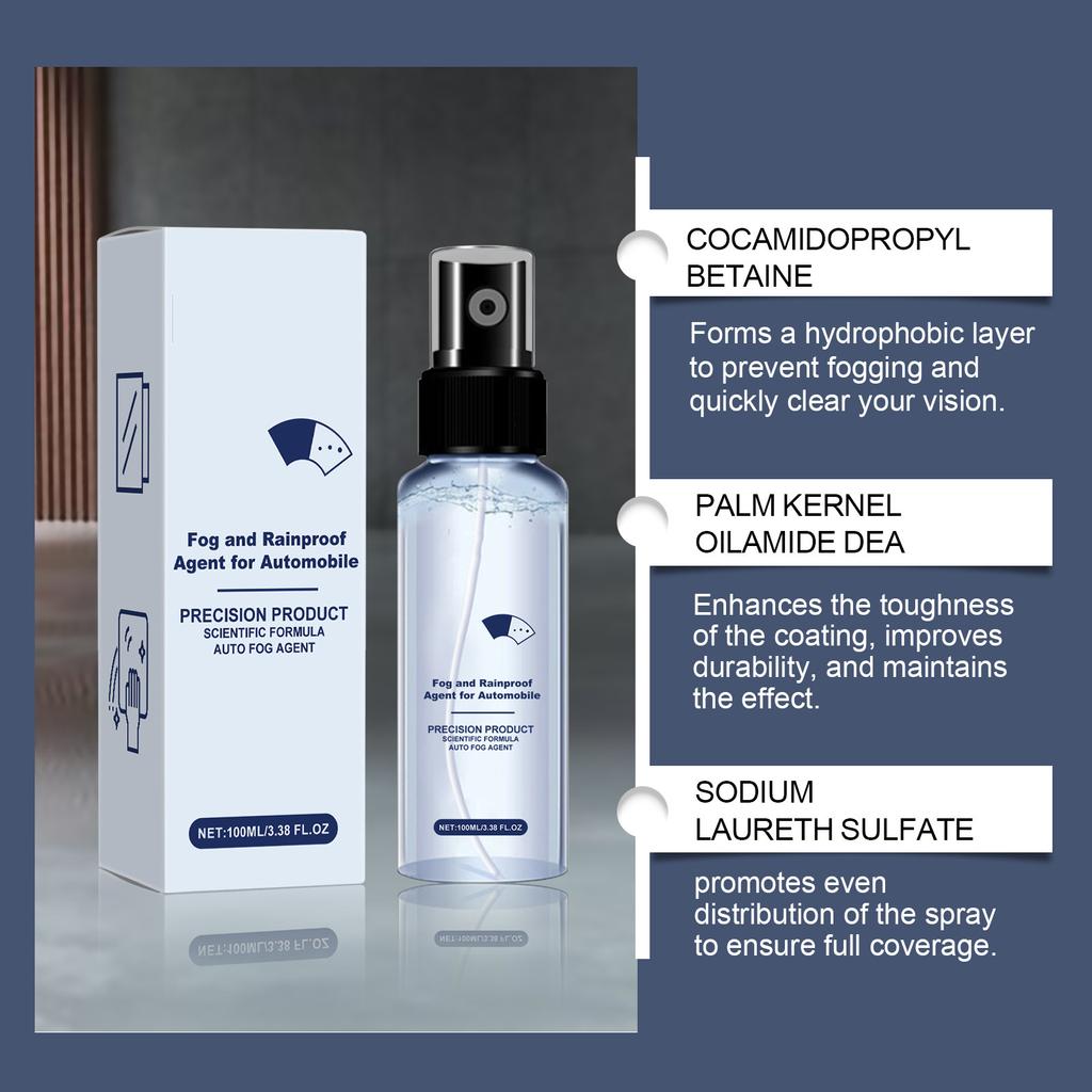 Car Glass Rain And Anti-fog Agent Car Window Rain And Waterproof Cleaning Car Glass Rain And Anti-fog Spray 100ml